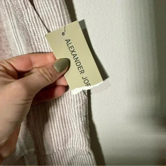 NWT ALEXANDER JORDAN LINEN BLEND BEACHY BOHO WIDE LEG PANT L - Picture 9 of 9